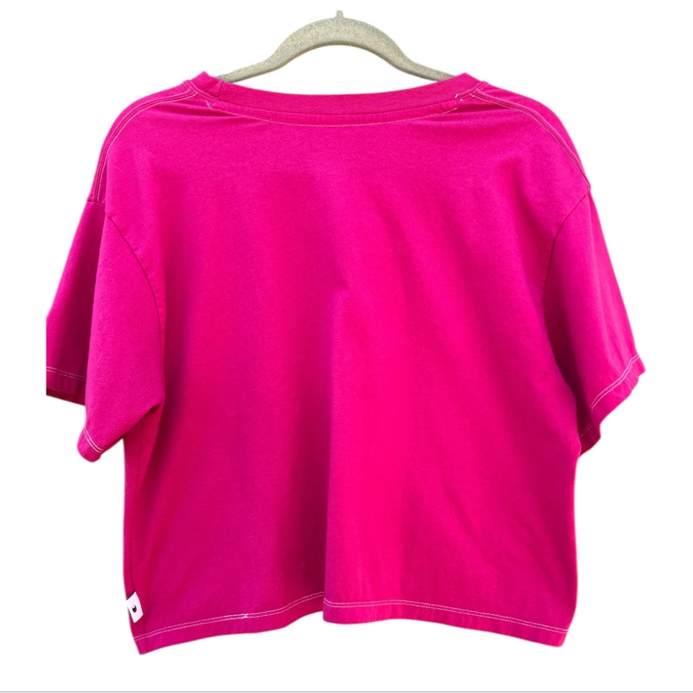 Champion Authentic Athletic Hot Pink Large Cotton Crop Short Sleeve Tee Shirt - Picture 2 of 12